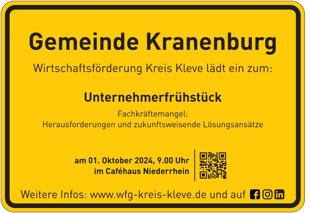 Veranstaltungen > Unternehmerfrühstück Kranenburg | Wirtschaftsförderung Kreis Kleve